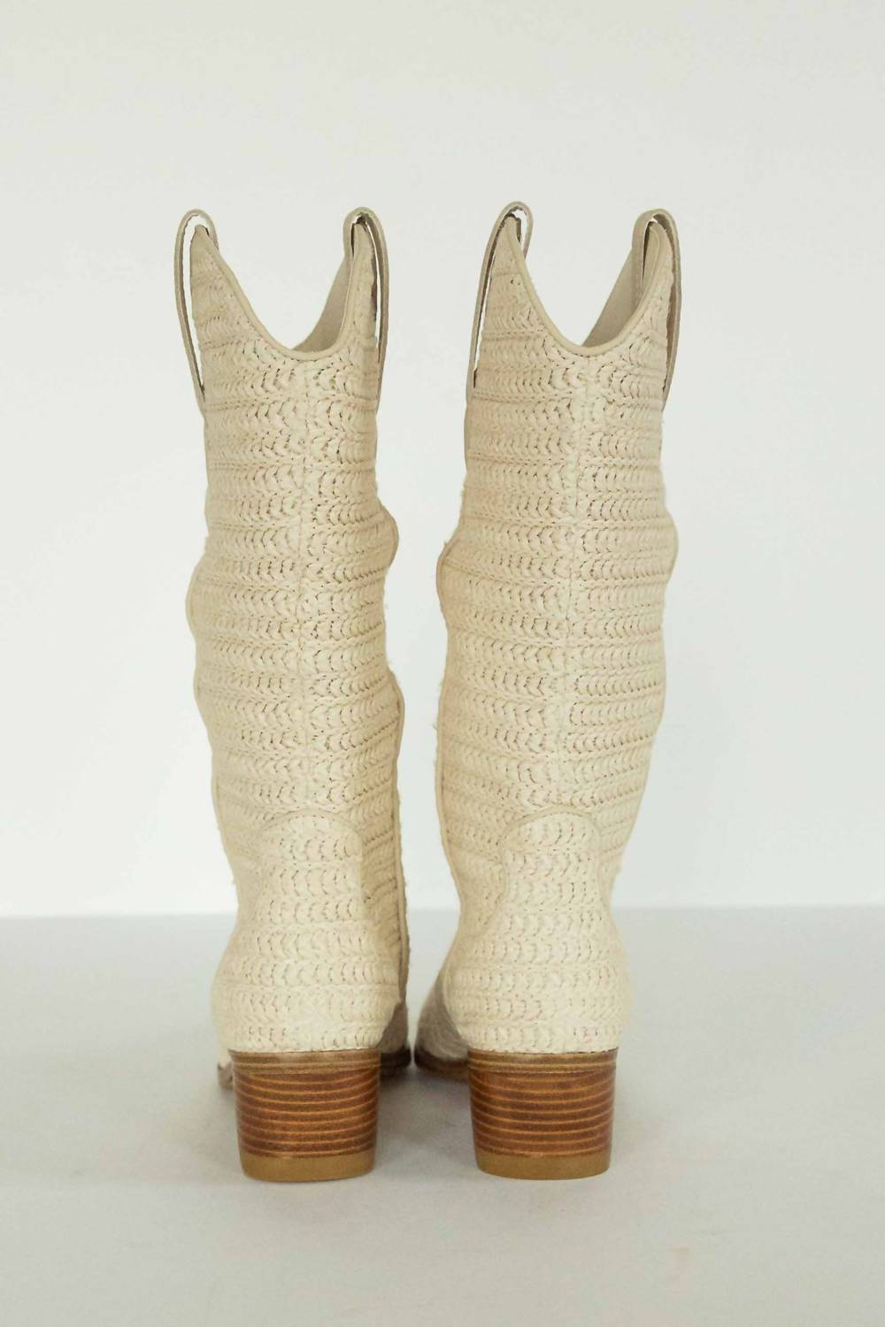 Mia Shoes - Women's Jenah Leather Raffia Boots - beige - heeled - boots - shoes