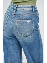 Mica Denim - Festival Stretch Super High Rise Wide Leg Jean - blue - clothing - cotton - blend