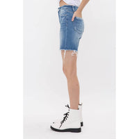 Mica Denim - High Rise Stretch Midi Shorts