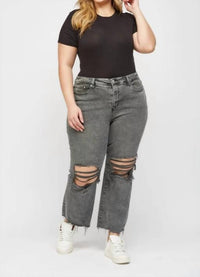 Mica Denim - Mia Distressed High Rise Plus Jeans