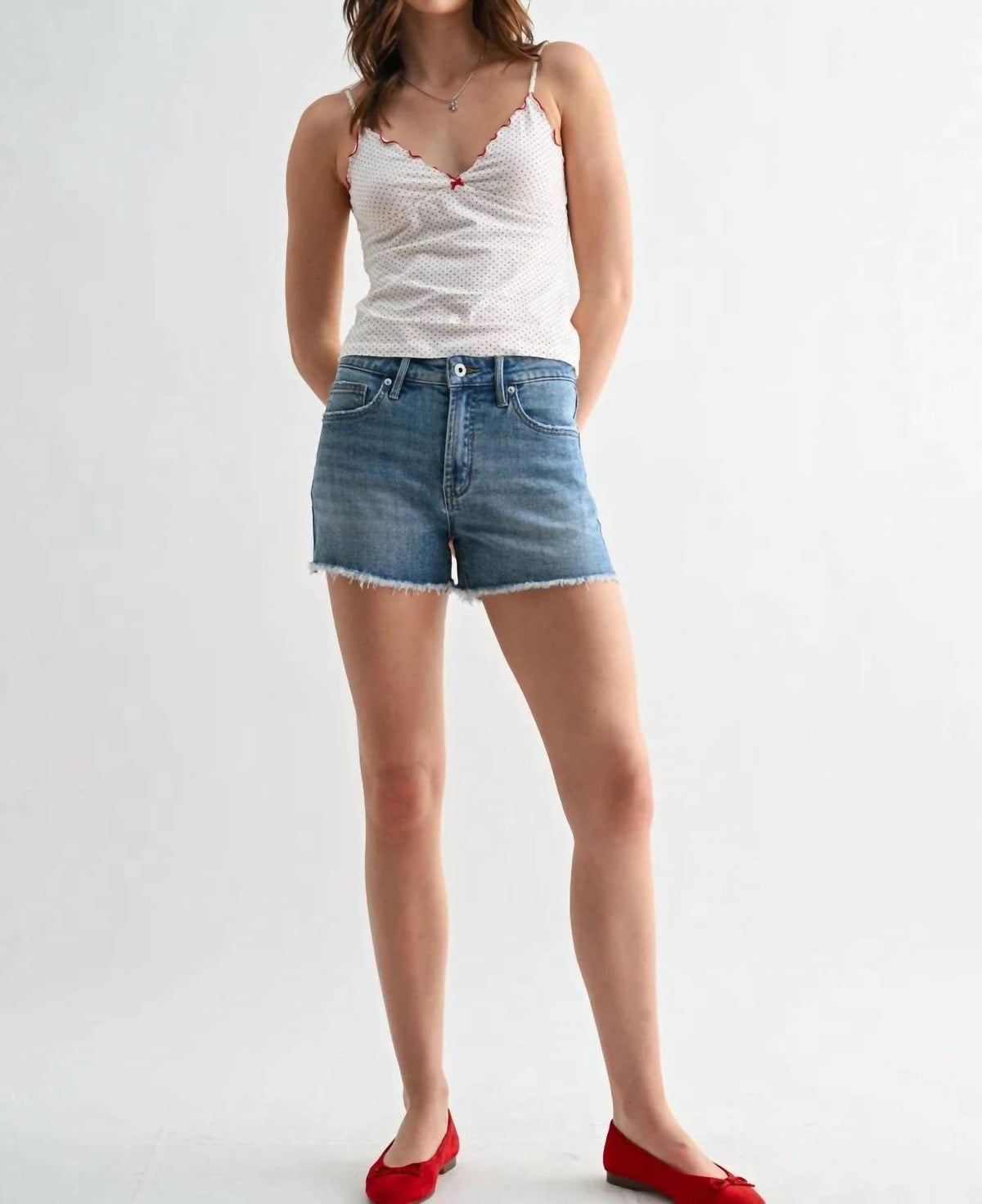 Mica Denim - Mica High Rise Raw Hem Short