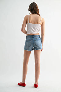 Mica Denim - Mica High Rise Raw Hem Short