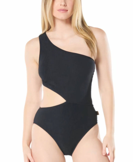 Michael Kors - One Shoulder Side - cutout Swimsuit - black - clothing - one - pieces
