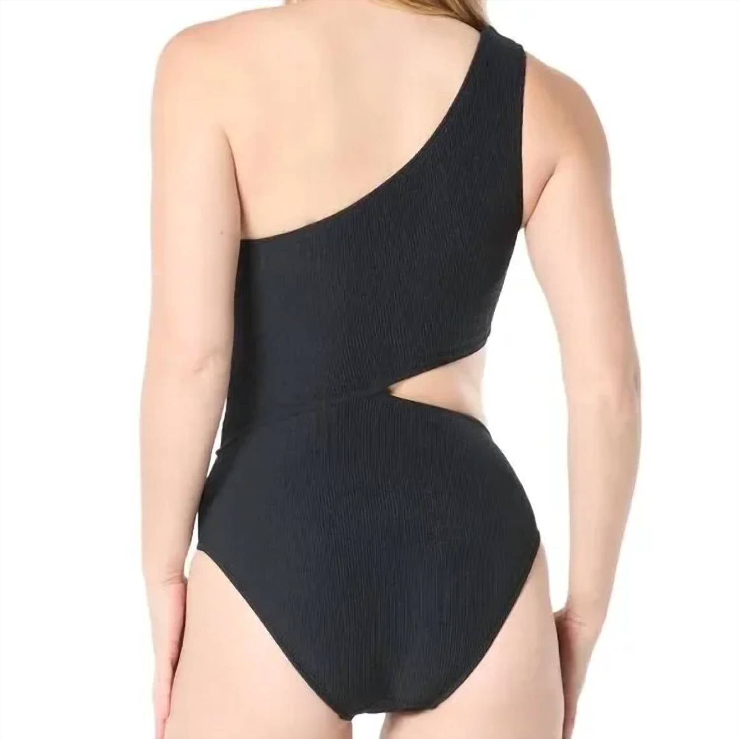 Michael Kors - One Shoulder Side - cutout Swimsuit - black - clothing - one - pieces