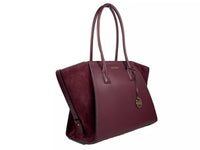 Michael Kors - Women's Avril Suede Leather Top Zip Satchel Bag - bags - handbags - red