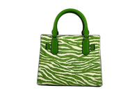 Michael Kors - Women's Hamilton Leather Zebra Print Satchel Crossbody - bags - crossbody - bags - green