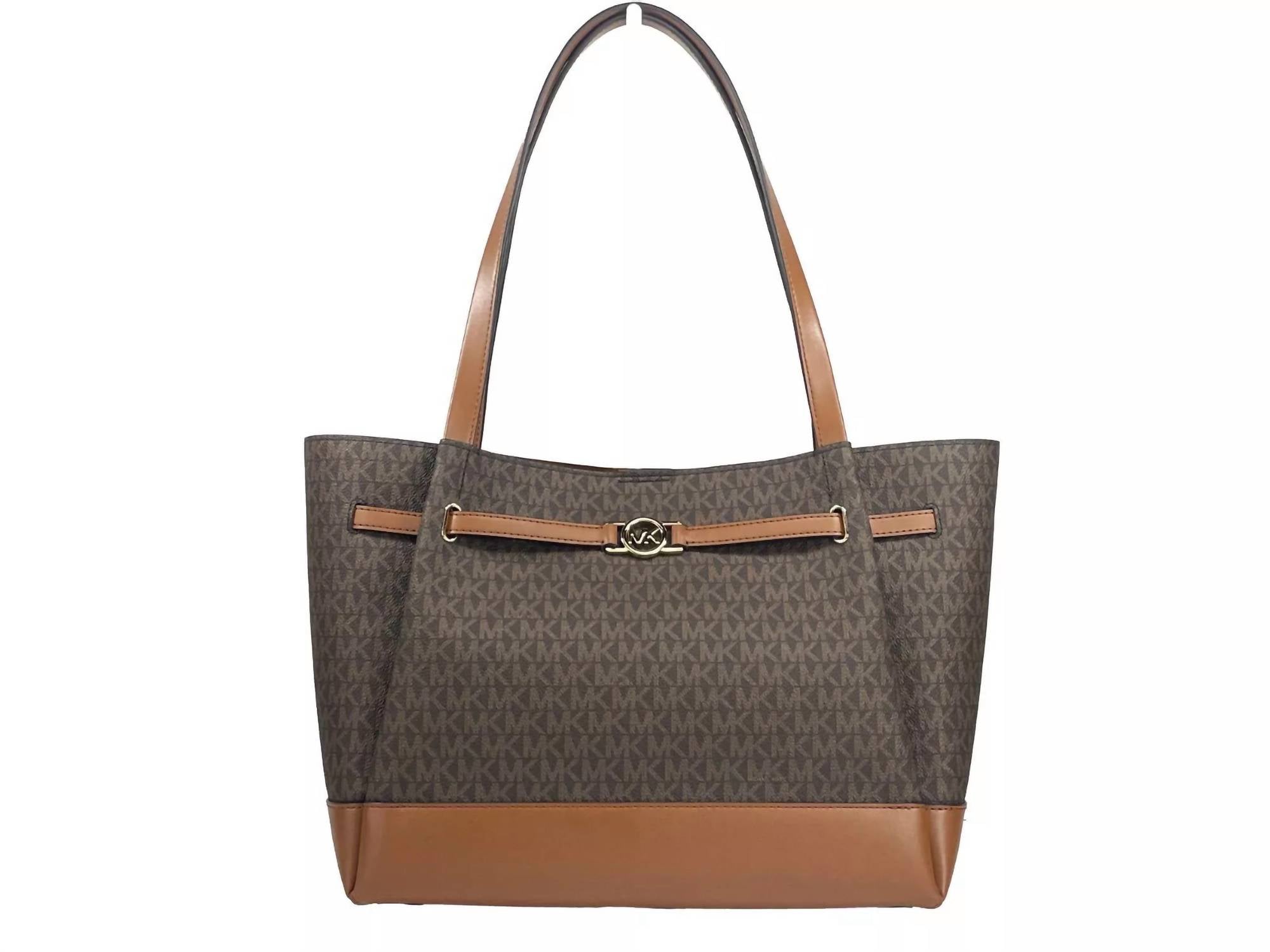 Michael Kors - Women's Reed Large Belted Tote Shoulder Bag - bags - brown - handbags