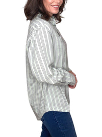 Michael Stars - Beau Oversized Button Down - seacrest Stripe - button - down - shirts - clothing - cotton