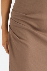 Michael Stars - Calliope Extended Sleeve Maxi Dress Ultra Rib - beige - clothing - cotton - blend