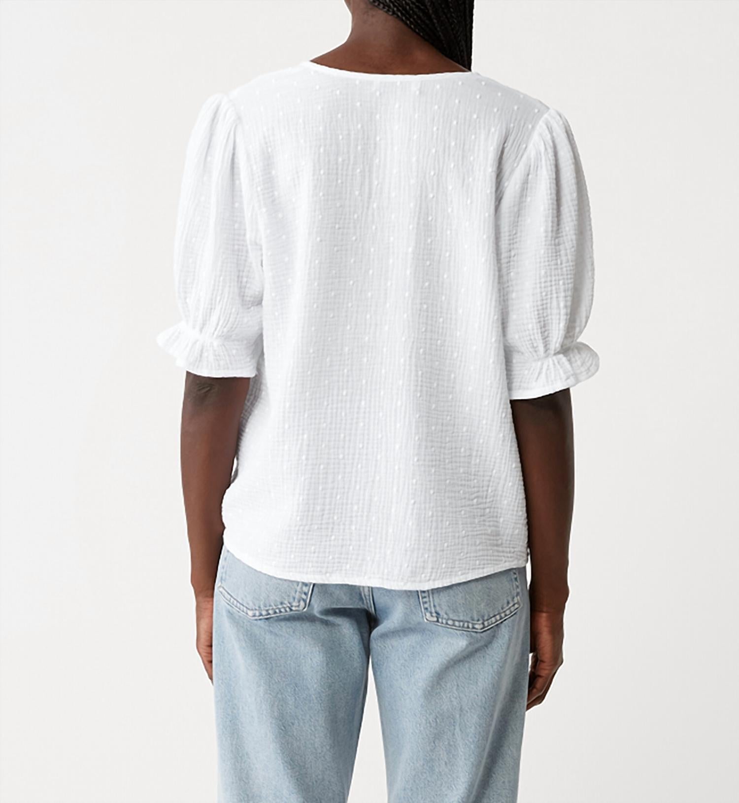 Michael Stars - Genevieve Puff Sleeve Top - blouses - clothing - cotton