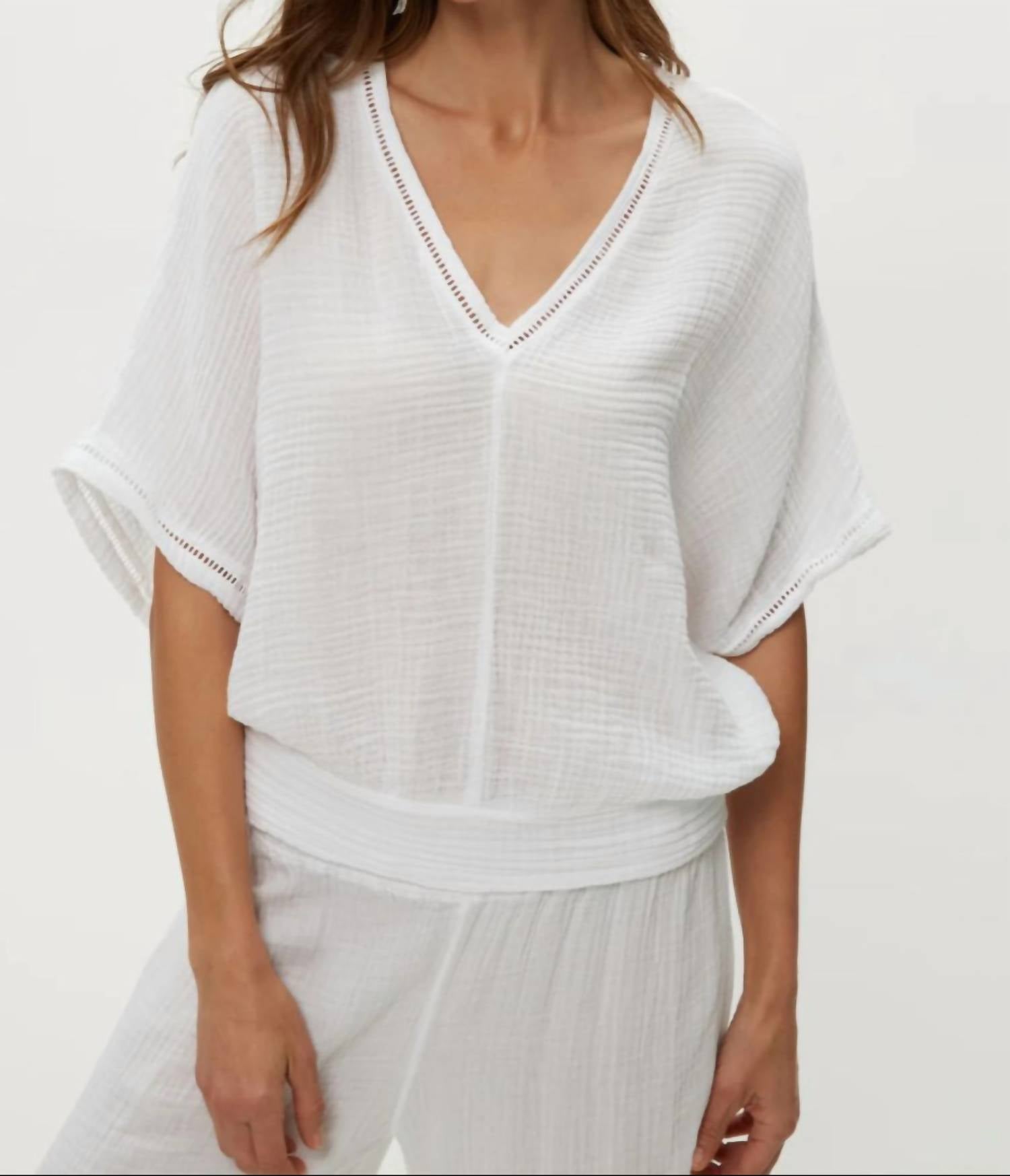 Michael Stars - Imani Cropped Dolman Sleeve Top - blouses - clothing - cotton