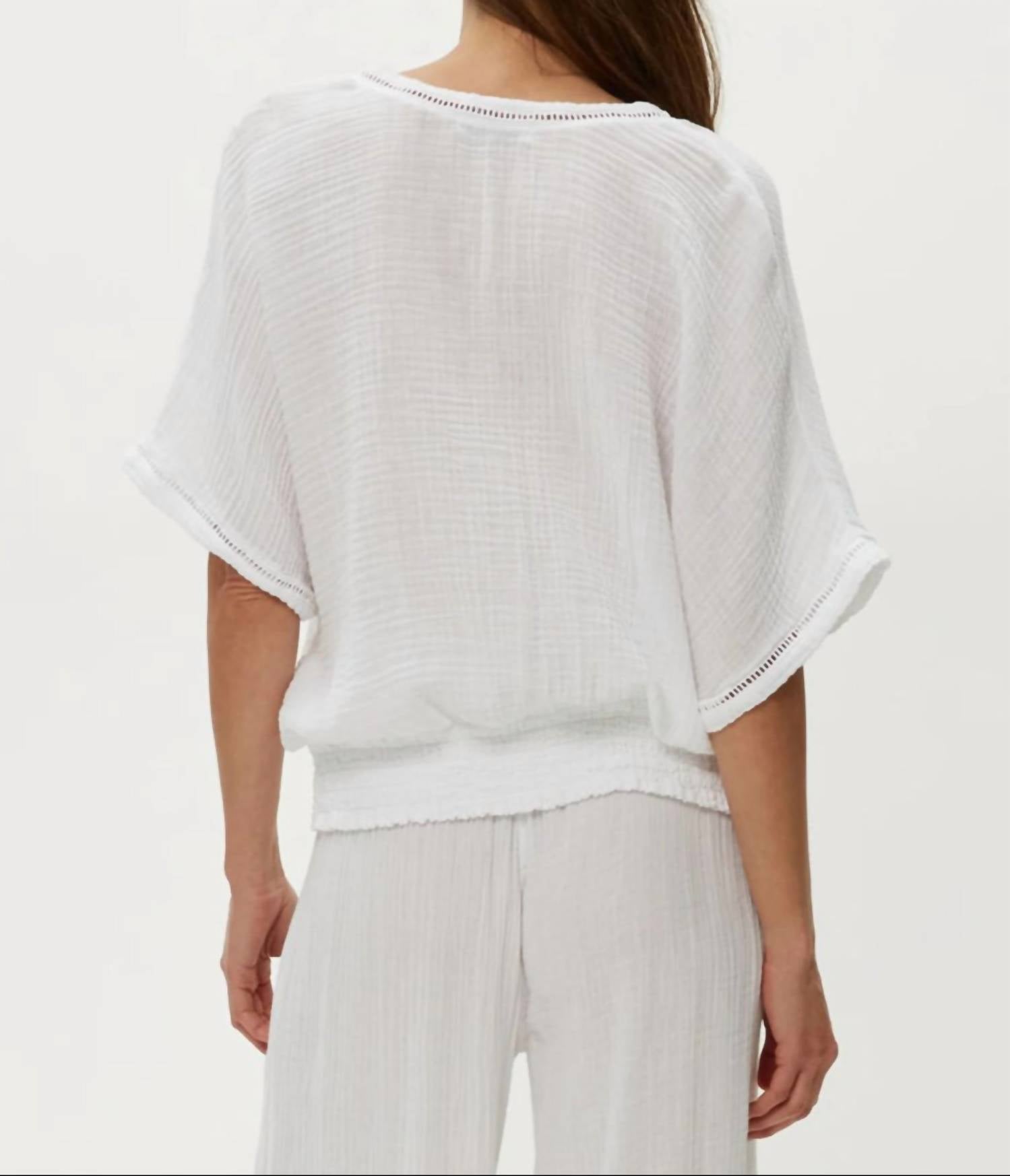 Michael Stars - Imani Cropped Dolman Sleeve Top - blouses - clothing - cotton