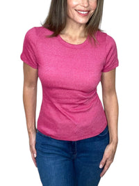 Michael Stars - Lani Crew Neck Tee - clothing - cotton - blend - pink