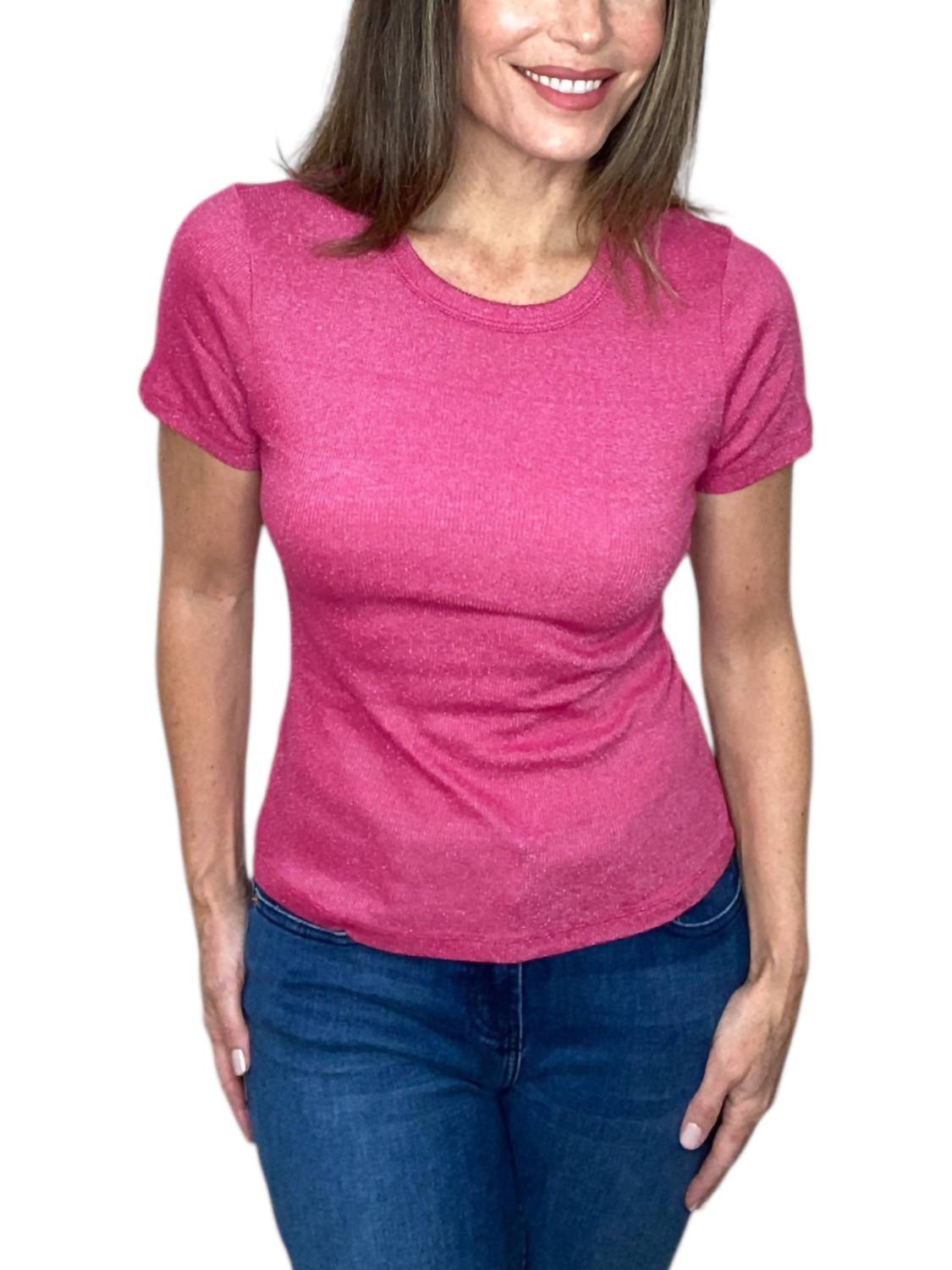 Michael Stars - Lani Crew Neck Tee - clothing - cotton - blend - pink