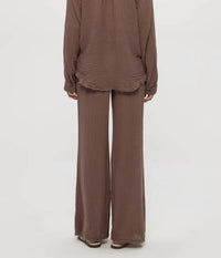 Michael Stars - Susie Smocked Waist Pant - brown - clothing - pants