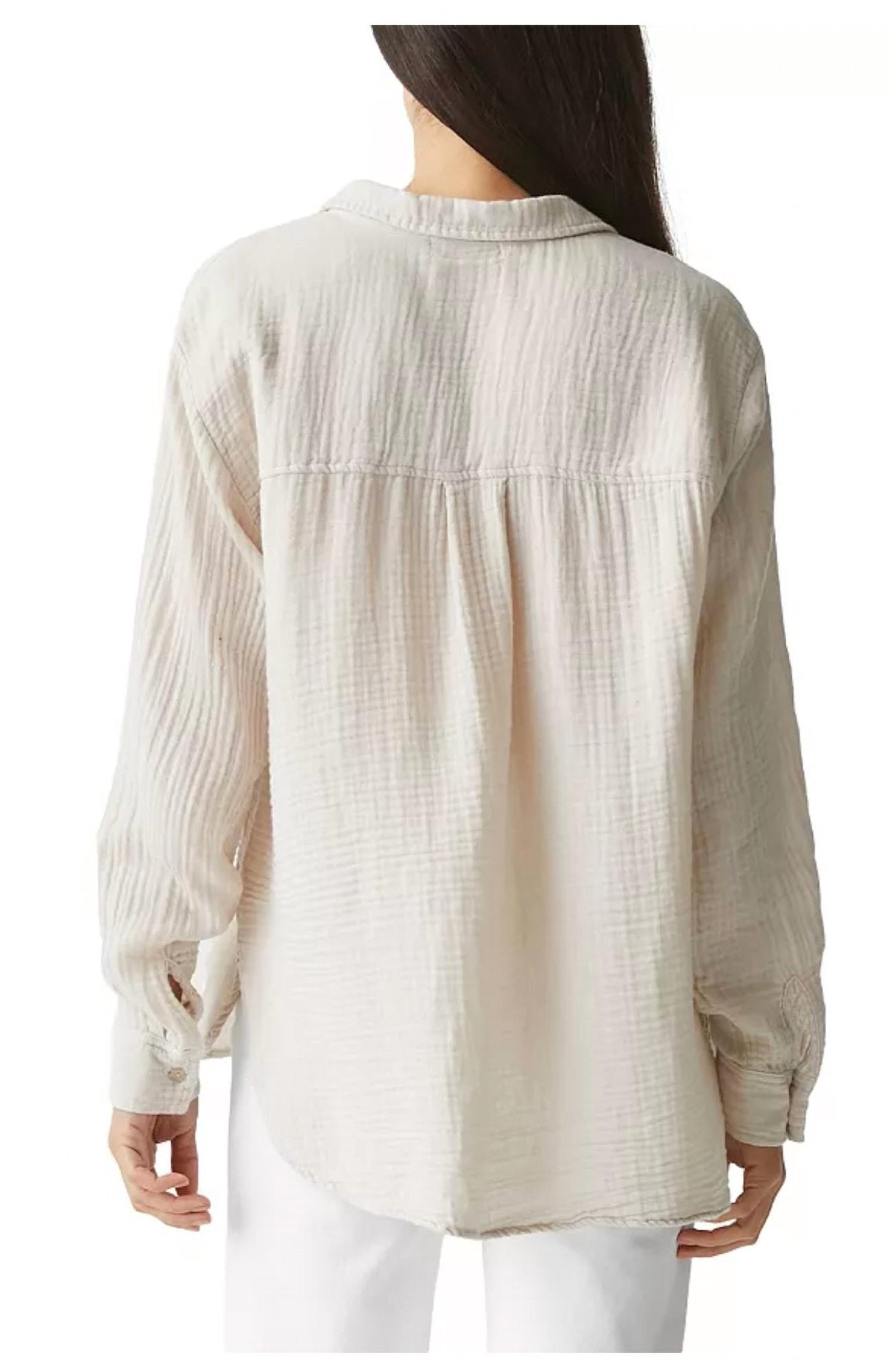 Michael Stars - Toni Gauze Top - beige - button - down - shirts - clothing