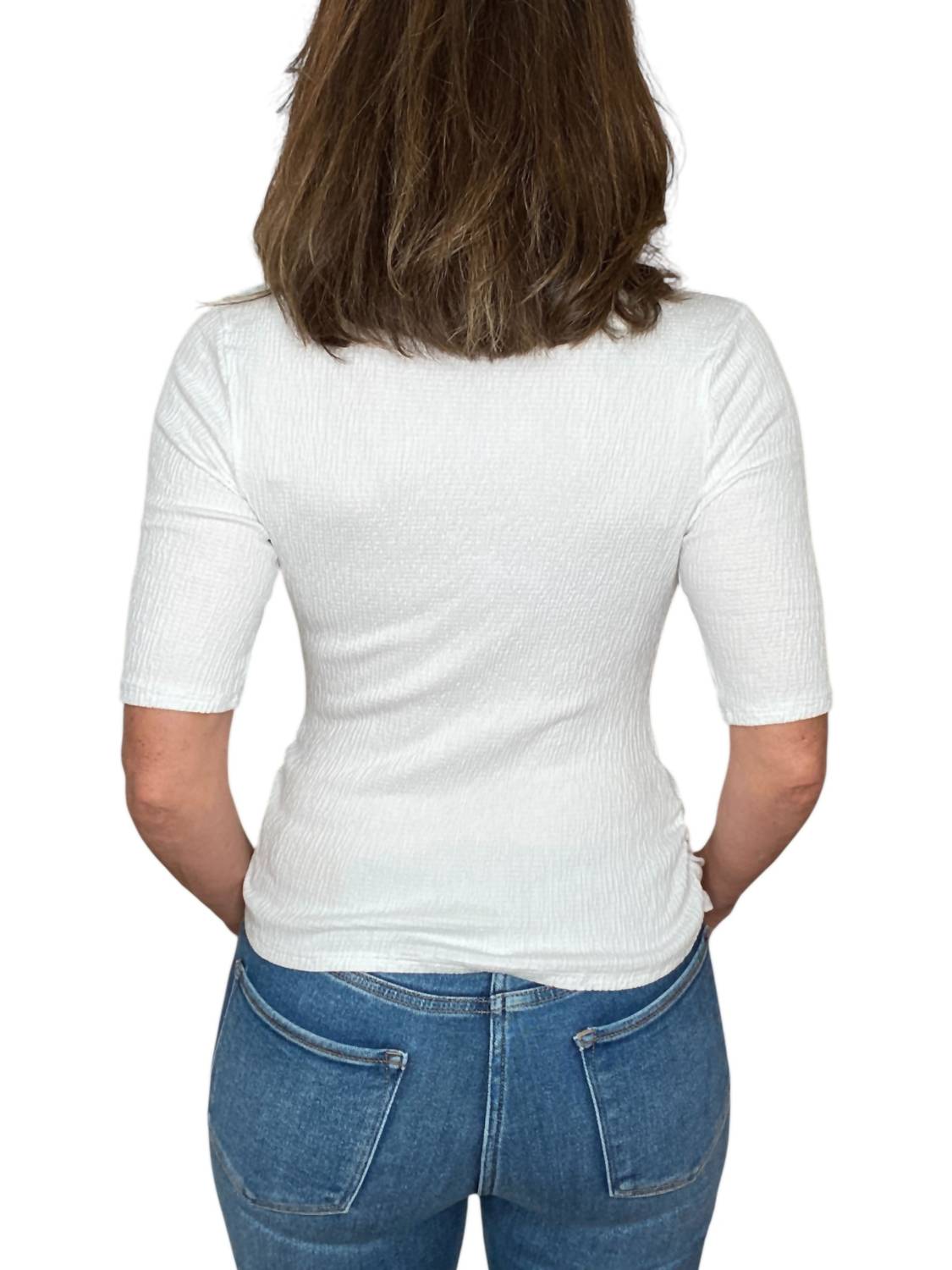 Michael Stars - Whitney Elbow Sleeve Tee - clothing - cotton - shirts