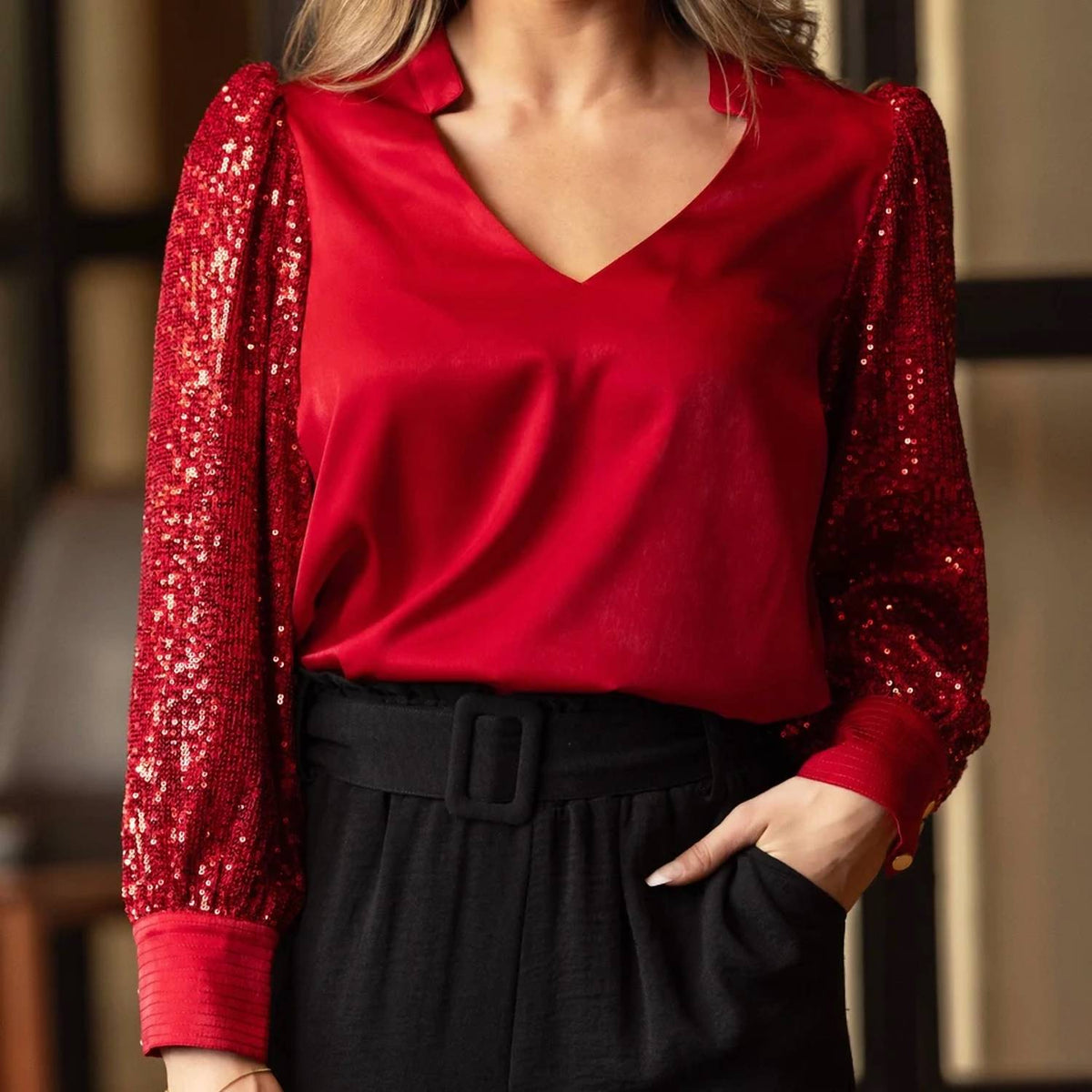 Michelle Mcdowell - Jordan Sequin Top