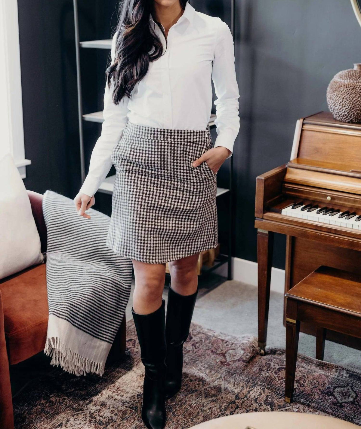 Mikarose - Houndstooth Mini Skirt