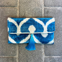 Mila Miro By Emelie - Women's Portoferraio Silk Clutch - bags - blue - clutches