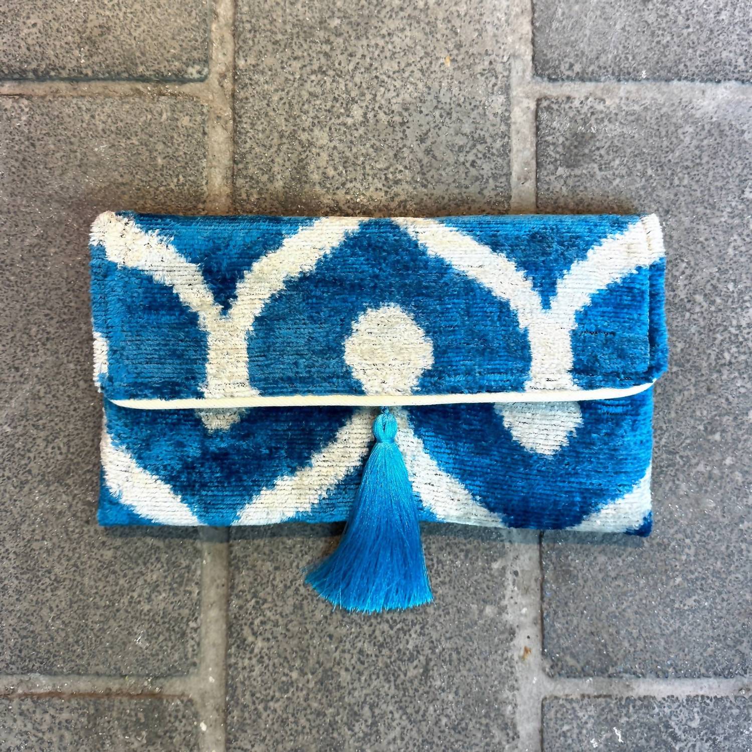 Mila Miro By Emelie - Women's Portoferraio Silk Clutch - bags - blue - clutches