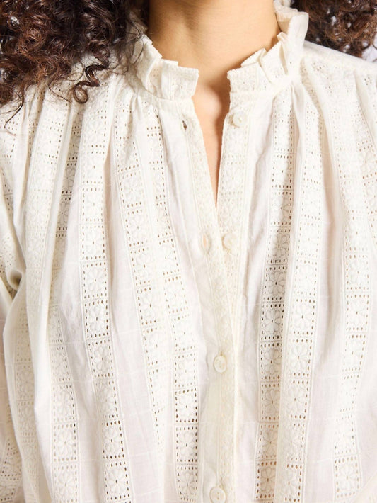 Mille - Francesca Eyelet Top - button - down - shirts - clothing - shirts