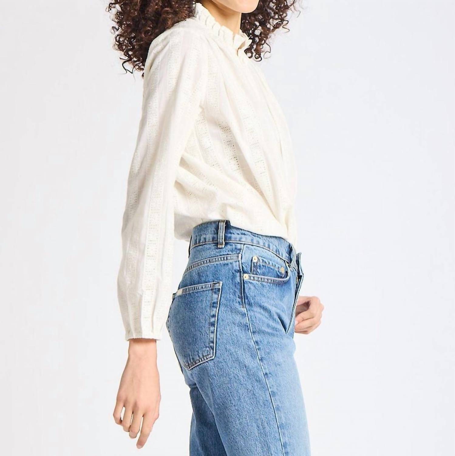 Mille - Francesca Eyelet Top - button - down - shirts - clothing - shirts