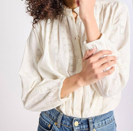 Mille - Francesca Eyelet Top - button - down - shirts - clothing - shirts