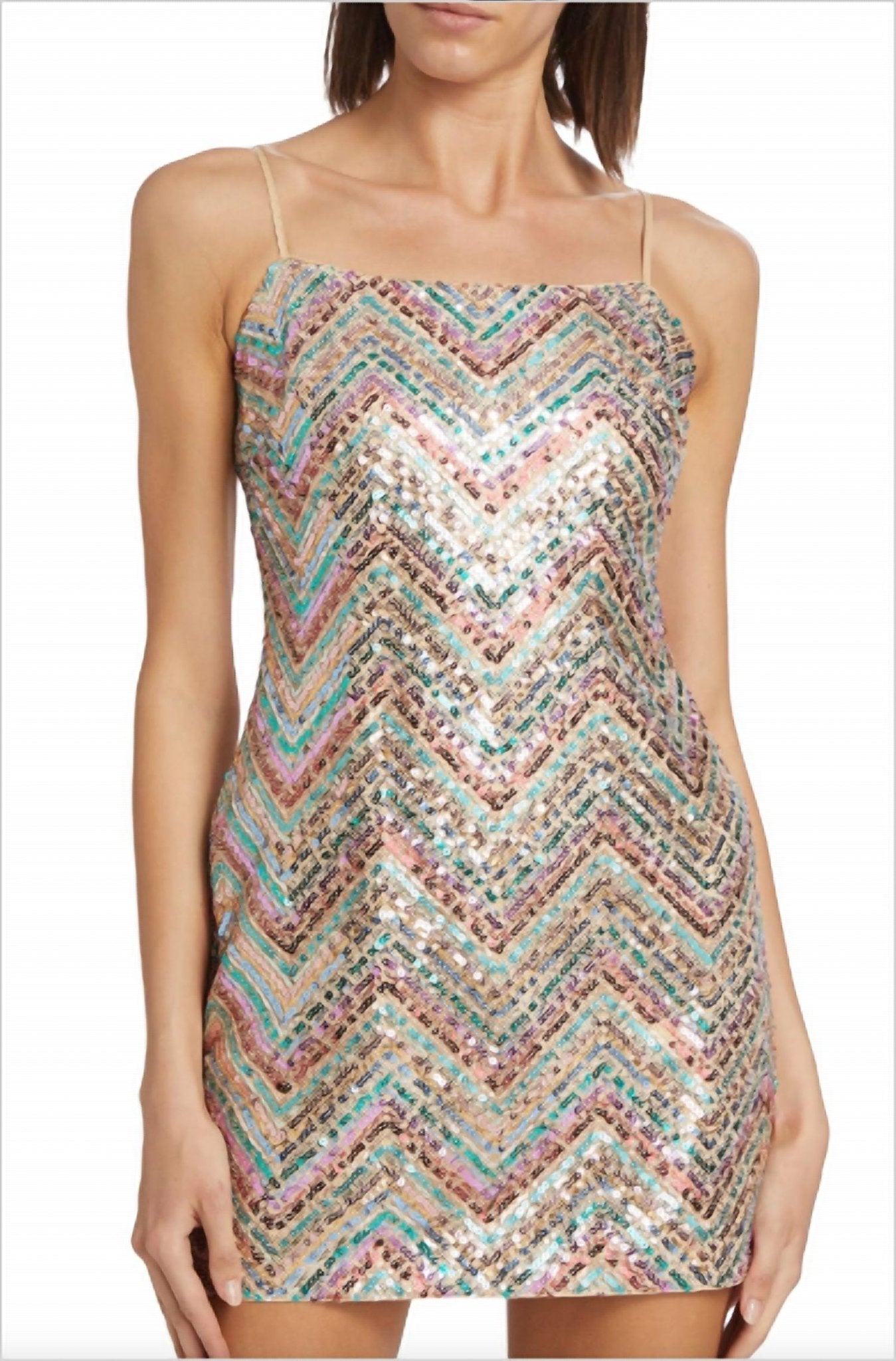 Milly - Colette Chevron Mini Dress - clothing - dresses - green