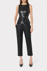 Milly - Gwen Faux Leather Top