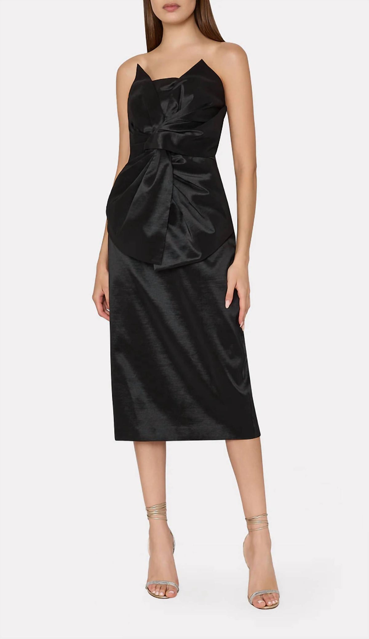 Milly - Harlow Bow Taffeta Strapless Dress