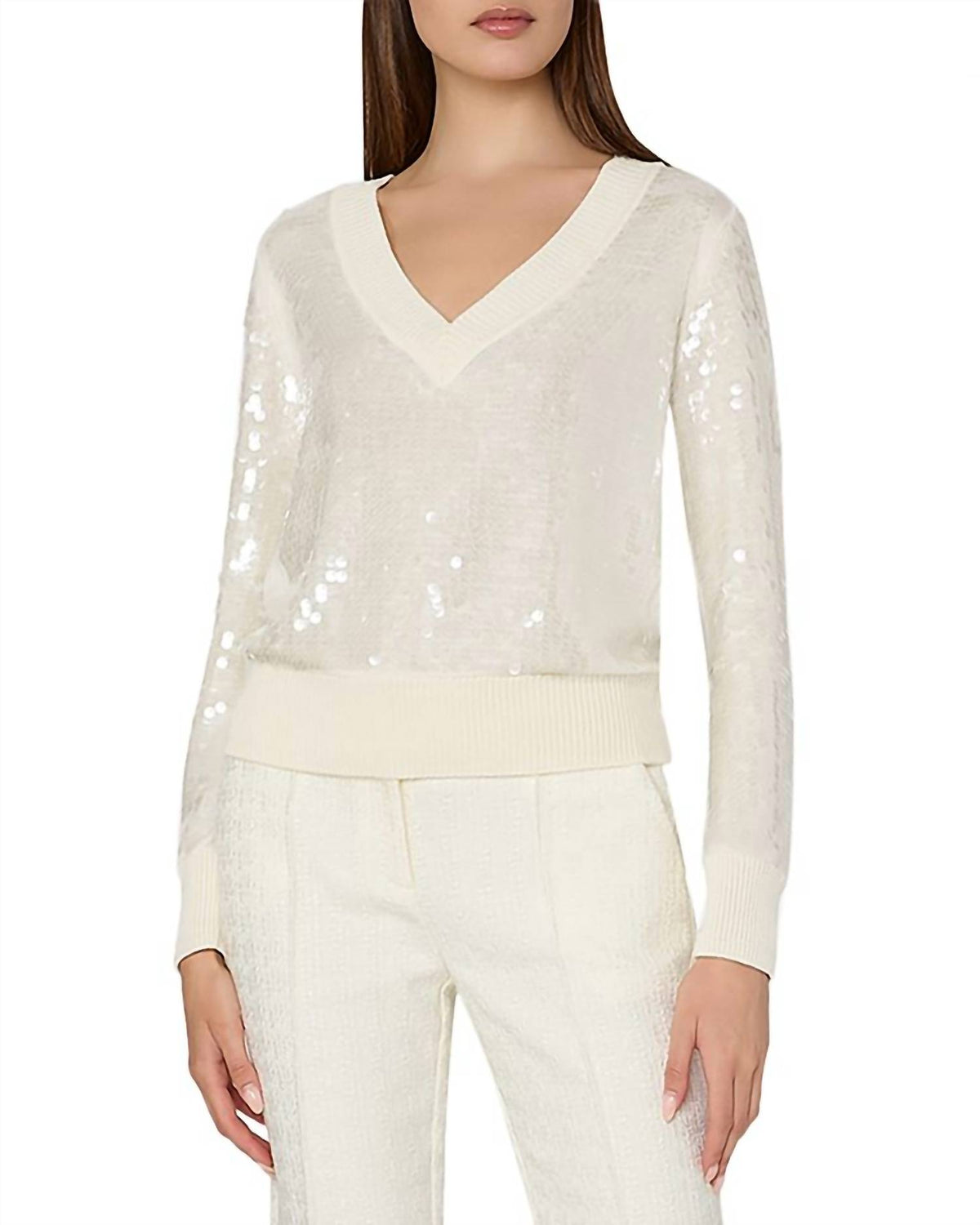 Milly - Illaria Sequin V-Neck Sweater