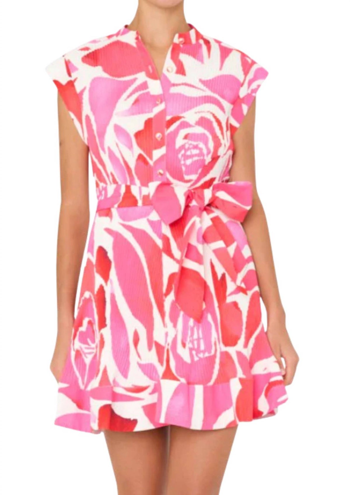 Milly - Joan Dream Rose Pleated Mini Dress