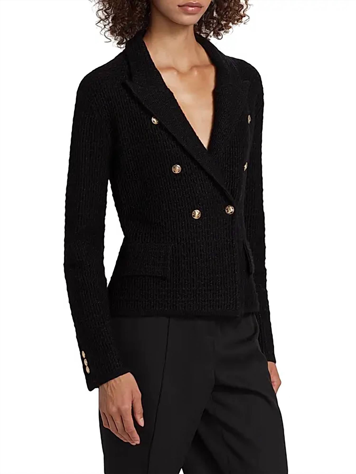 Milly - Kimmis Knit Blazer - acrylic - black - blazers