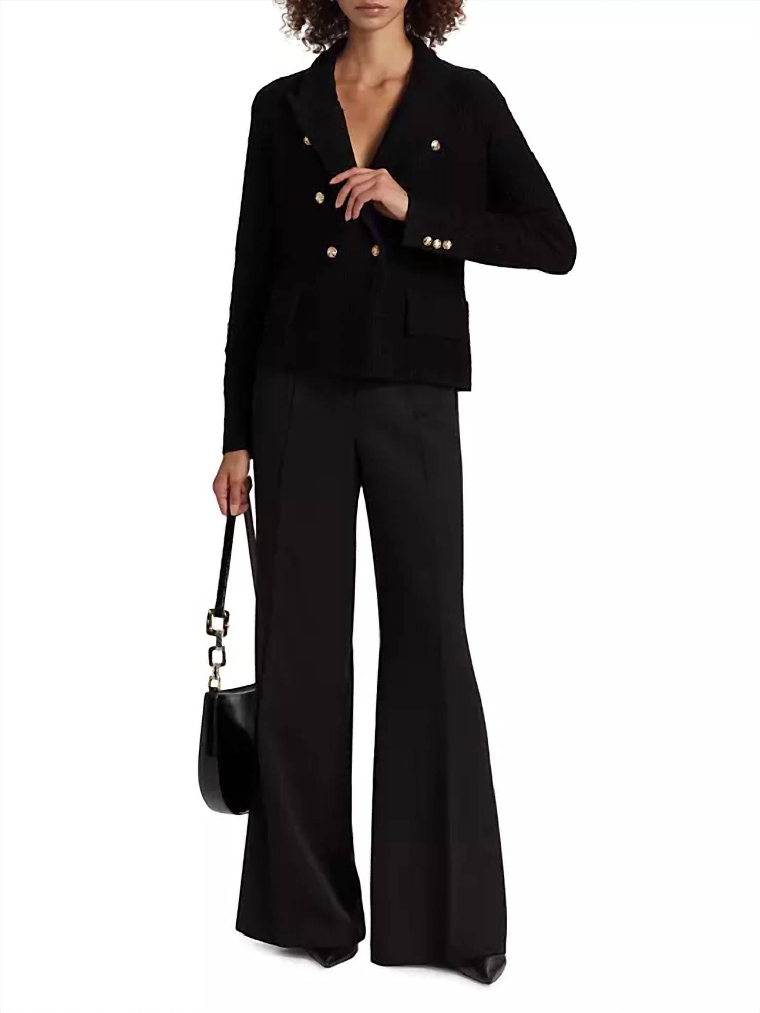 Milly - Kimmis Knit Blazer - acrylic - black - blazers