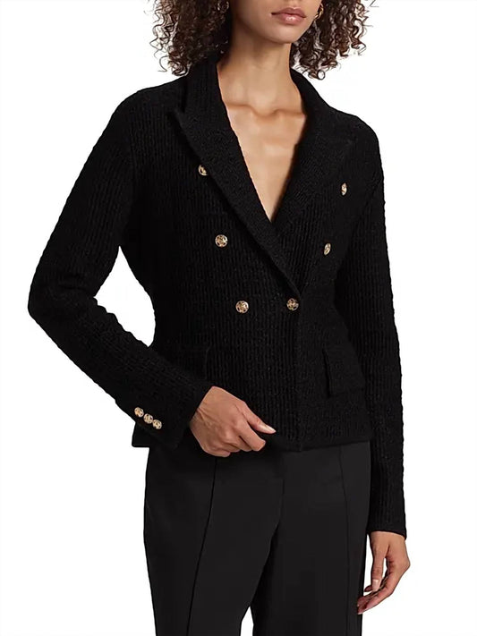Milly - Kimmis Knit Blazer - acrylic - black - blazers