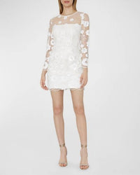 Milly - Leona Floral Cascading Sequins Dress