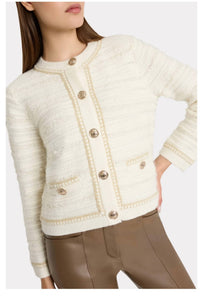 Milly - Metallic Textured Knit Jacket