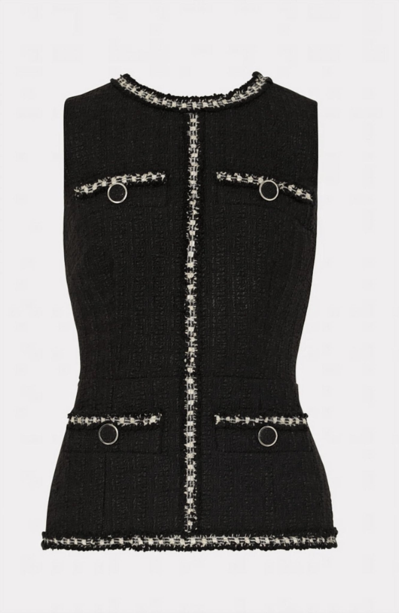 Milly - Nette Boucle Shell Top - black - blouses - clothing