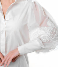 Milva Mi - Sheer Lace Sleeve Blouse