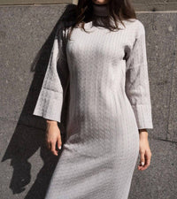 Mima Rosso - Cable Knit Bell Sleeve Dress - clothing - directbrandpartner - dresses