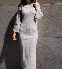 Mima Rosso - Cable Knit Bell Sleeve Dress - clothing - directbrandpartner - dresses