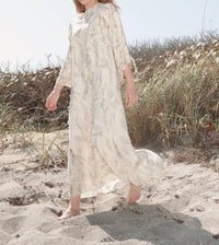 Mima Rosso - Flowy Toile Print Caftan Dress - clothing - cotton - blend - directbrandpartner