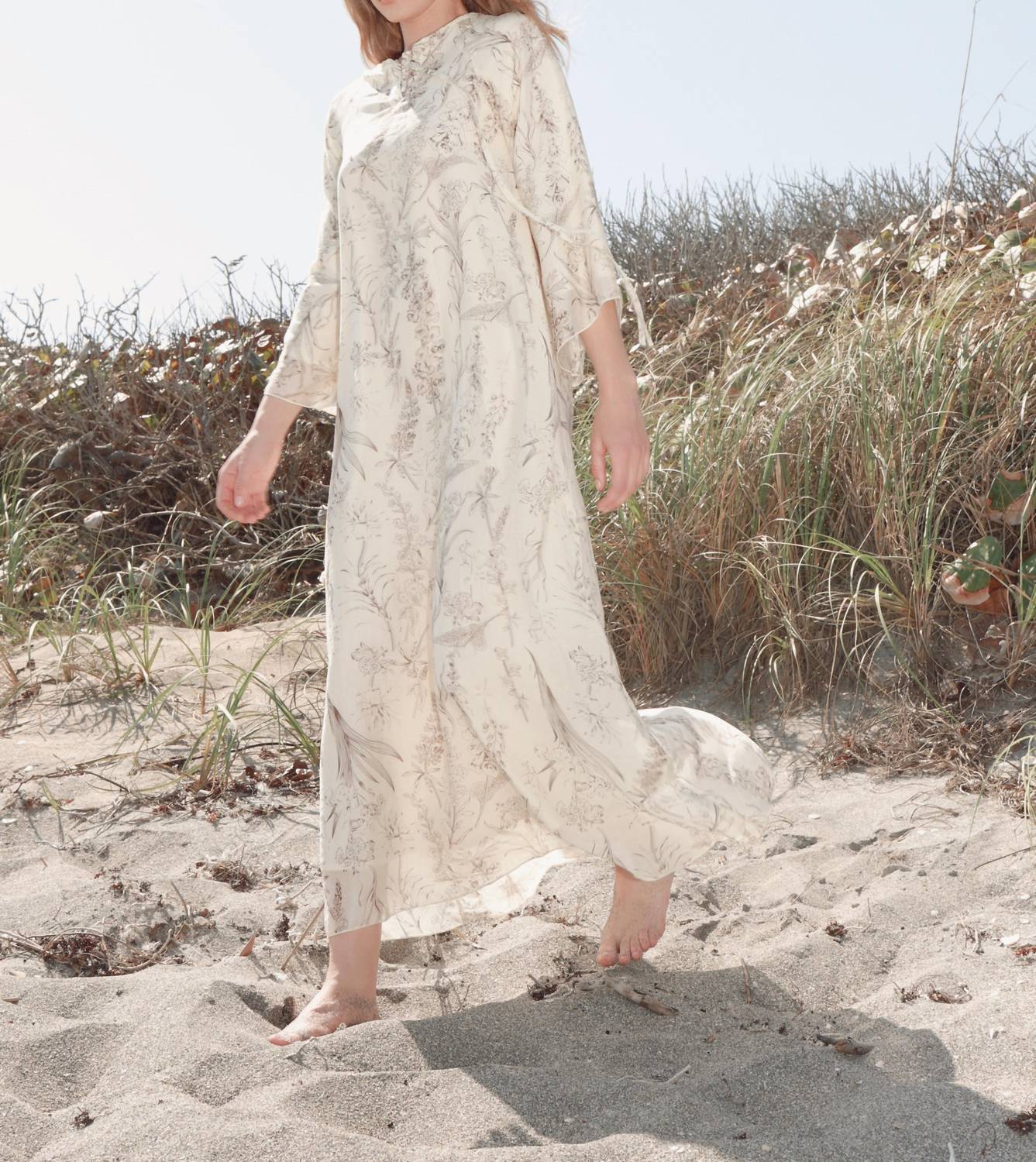 Mima Rosso - Flowy Toile Print Caftan Dress - clothing - cotton - blend - directbrandpartner