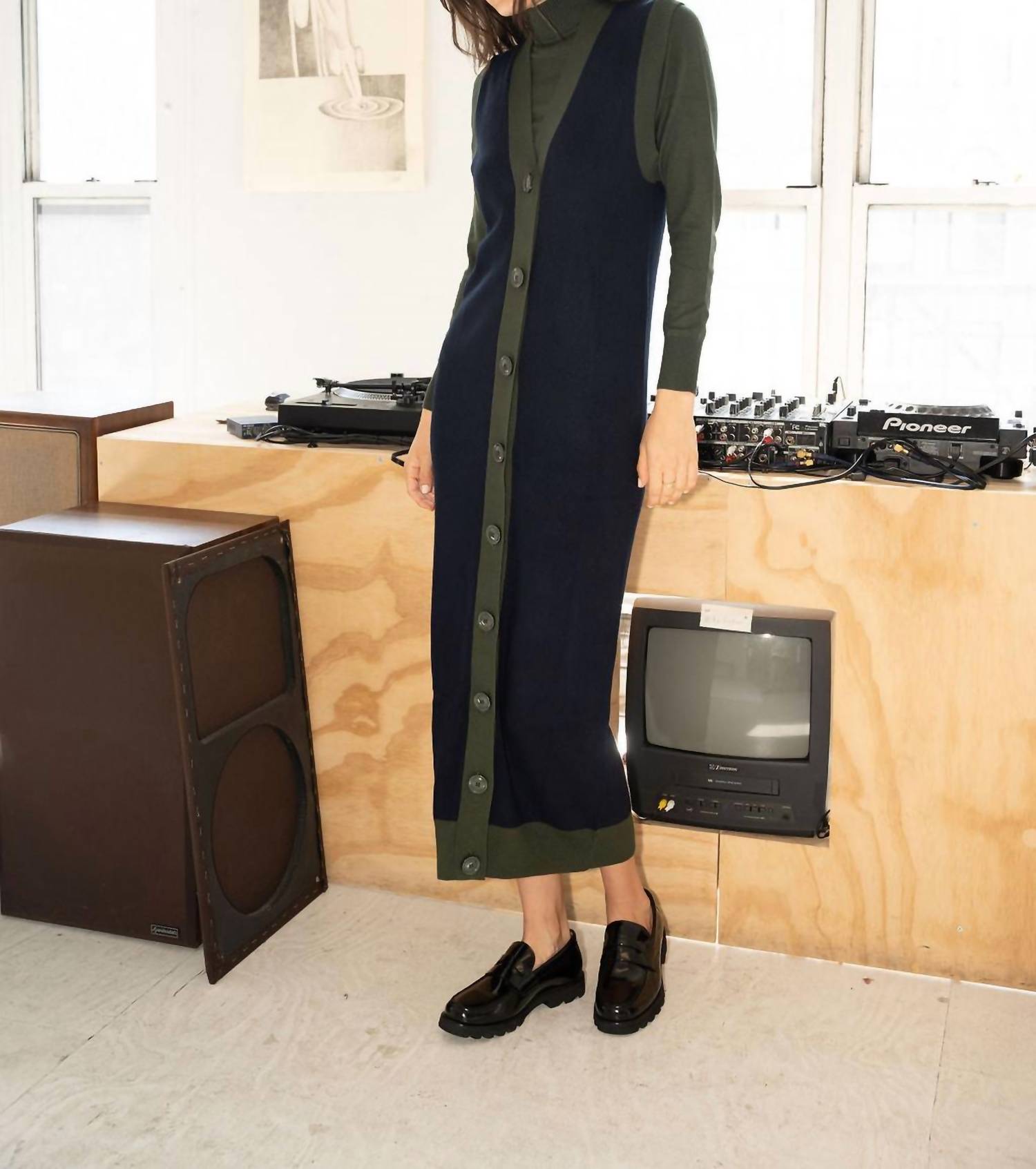 Mima Rosso - Green Knit Colorblock Vest Dress - clothing - directbrandpartner - green