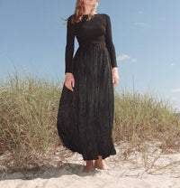 Mima Rosso - Knit Top Contrast Fabric Maxi Dress - black - clothing - directbrandpartner