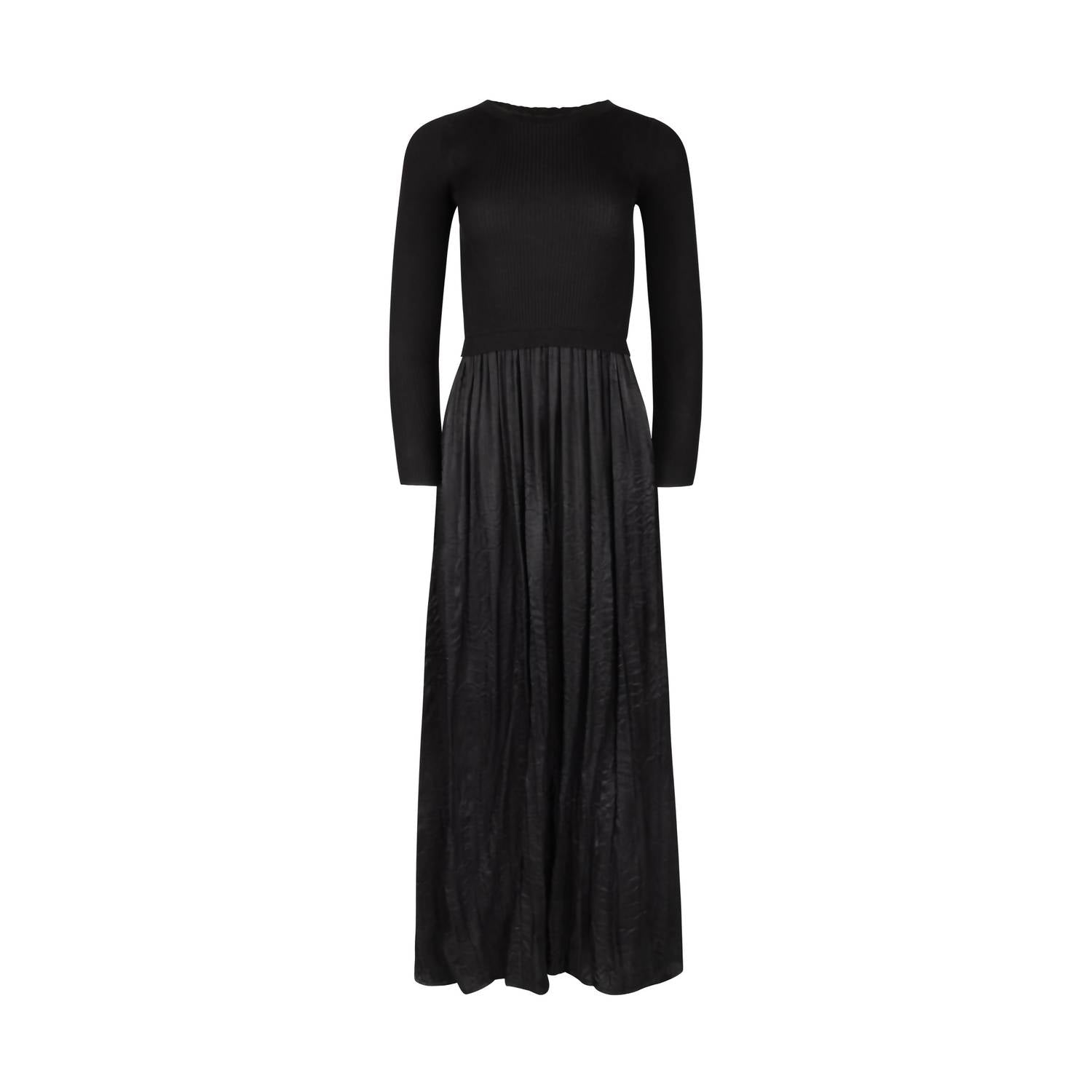 Mima Rosso - Knit Top Contrast Fabric Maxi Dress - black - clothing - directbrandpartner