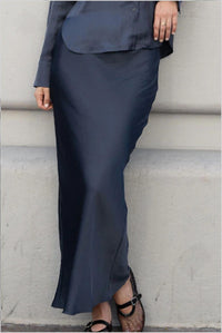 Mima Rosso - Maxi Slip Skirt - blue - clothing - directbrandpartner