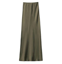 Mima Rosso - Maxi Slip Skirt - clothing - directbrandpartner - green