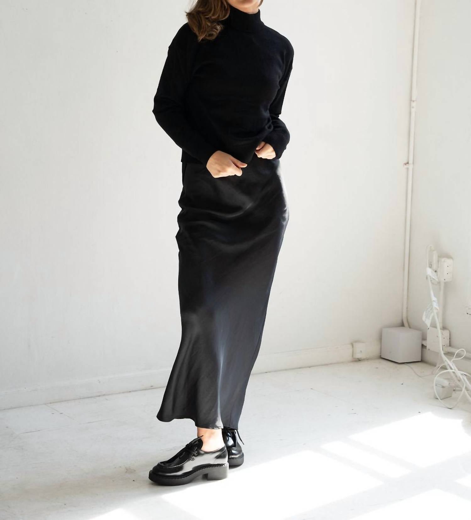 Mima Rosso - Maxi Slip Skirt - black - clothing - directbrandpartner